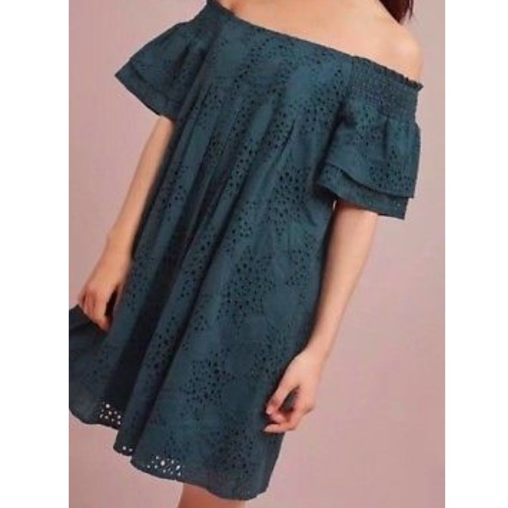NWT Anthropologie Teal Sleeveless Mini Dress